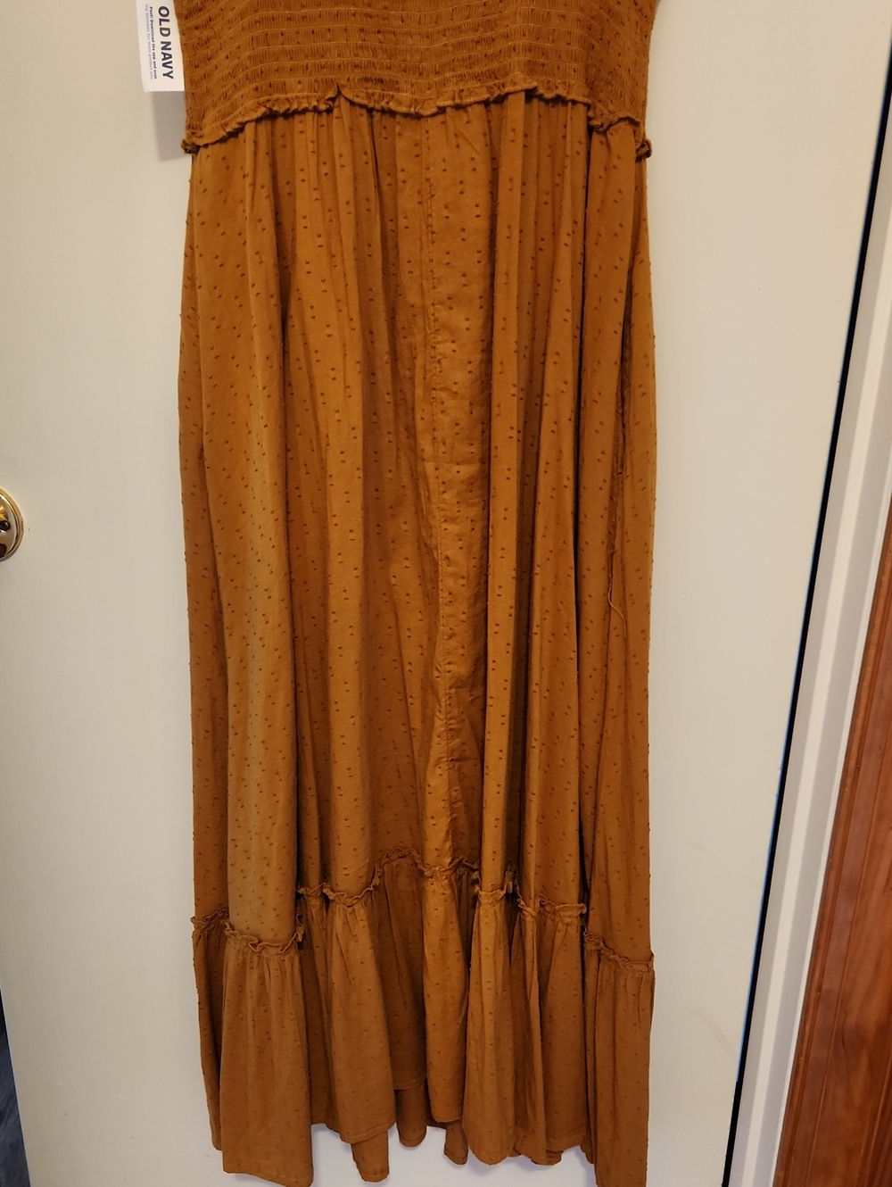 NWT Old Navy Rust Brown Maxi Dress with Smocked Waist and Ruffle Hem - Picture 8 of 10